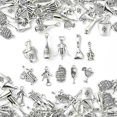 100pcs 10 Style Tibetan Style Alloy Pendants TIBEP-CJ0001-27-1