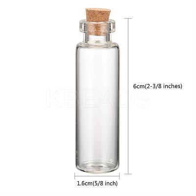 Glass Jar Glass Bottle for Bead Containers CON-E008-60x16mm-1