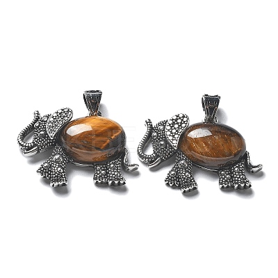 Natural Tiger Eye Pendant G-H083-02AS-08-1