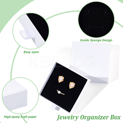 Kraft Paper Necklace Earring Storage Gift Drawer Boxes CON-WH0095-87C-1