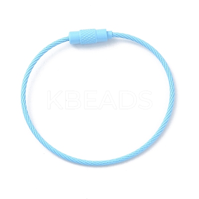 Baking Paint Stainless Steel Cable Wire Keychain AJEW-WH0413-15J-1