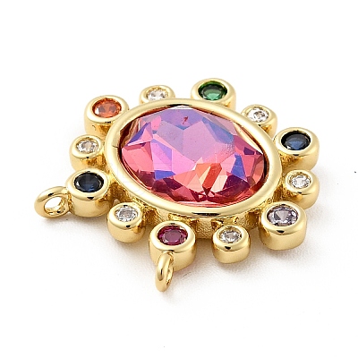 Brass Cubic Zirconia Pendants KK-G419-04G-03-1