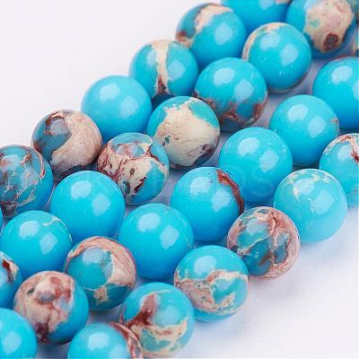Natural Imperial Jasper Bead Strands G-P260-01-8mm-1