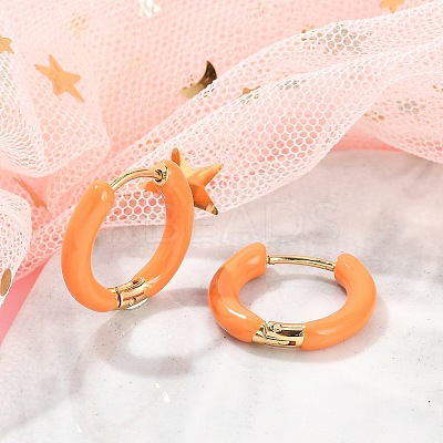 PVD Vacuum Plating 201 Stainless Steel Enamel Hoop Earrings EJEW-Q002-07G-1