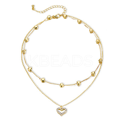 Alloy Heart Pendant Double-Layer Necklaces for Women FS-WG8D9FE-01-1
