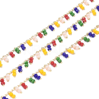 3.28 Feet Handmade Glass Beaded Chains X-CHC-I006-16D-1