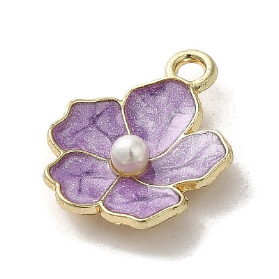 Flower Alloy Enamel Pendants ENAM-A007-01KCG-02-1