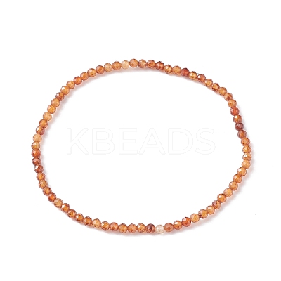 3mm Natural Garnet Beads Stretch Bracelet for Girl Women BJEW-JB07284-01-1