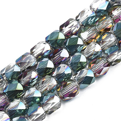 Electroplate Transparent Glass Beads Strands EGLA-N002-13-B01-1