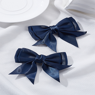 2Pcs Detachable Ribbon Satin Bowknot Shoe Decoration AJEW-LP0001-35-1