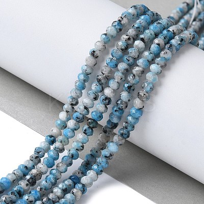 Dyed Natural Sesame Jasper Rondelle Beads Strands G-E316-2x4mm-A01-1