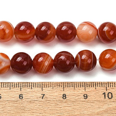 Natural Striped Agate/Banded Agate Bead Strands G-K166-13-10mm-08-1