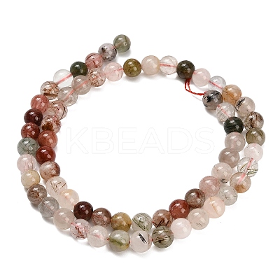 Natural Multi-Color Rutilated Quartz Beads Strands G-G300-A03-6mm-1