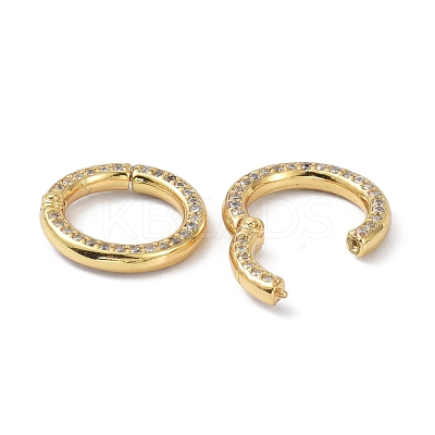 Eco-Friendly Brass Micro Pave Clear Cubic Zirconia Twister Clasps ZIRC-C024-31G-1