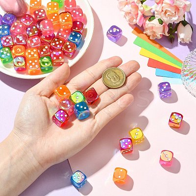 UV Plating Opaque Acrylic Beads JACR-CJC0002-03-1