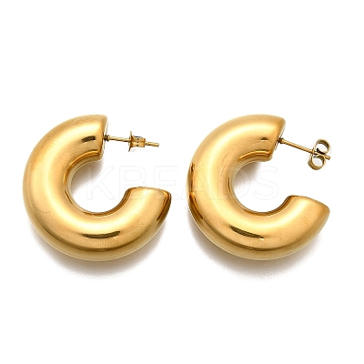 Ion Plating(IP) 316 Surgical Stainless Steel Stud Earrings for Women LS-EJEW-C053-02G-1