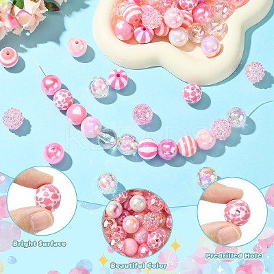 100Pcs Transparent & Opaque Acrylic Beads SACR-CJ0001-85-1