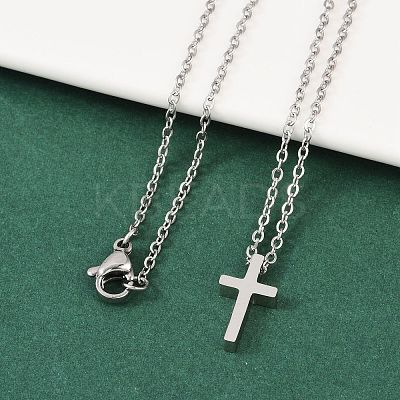 Non-Tarnish 304 Stainless Steel Pendant Necklaces X-NJEW-E141-42P-1