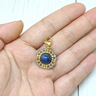 Lapis Lazuli Pendant Decoration HJEW-MZ00034-01-1