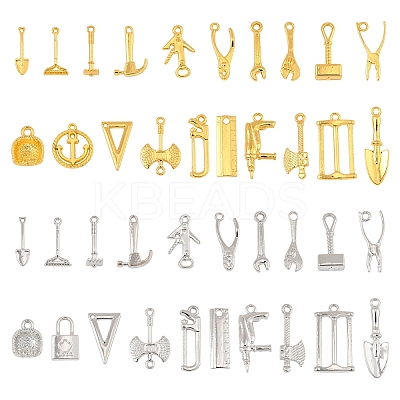 20Pcs 20 Style Rack Plating Alloy Pendants FIND-YW0007-52-1