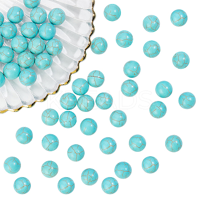 50Pcs Synthetic Turquoise Beads G-AR0004-59-1