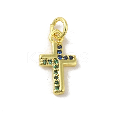 Brass Micro Pave Cubic Zirconia Pendants KK-M283-20I-02-1