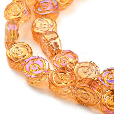 Full Rainbow Plated Electroplate Transparent Glass Beads Strands EGLA-G037-01A-FR03-1