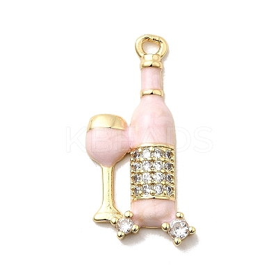 Brass Micro Pave Cubic Zirconia Pendants KK-H089-30G-02-1