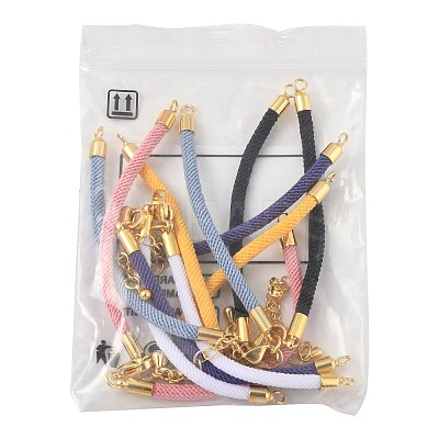 6Pcs 6 Colors Nylon Cords Bracelet Makings Fit for Connector Charms AJEW-FS0001-38-1