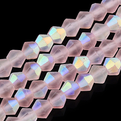 Imitate Austrian Crystal Bicone Frosted Glass Beads Strands GLAA-F029-TM3mm-A26-1