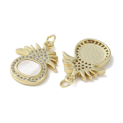 Brass Micro Pave Cubic Zirconia Pendants KK-G485-30B-G-1