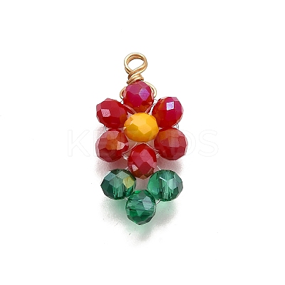 5Pcs UV Plating Acrylic Pendants PALLOY-TA00271-1