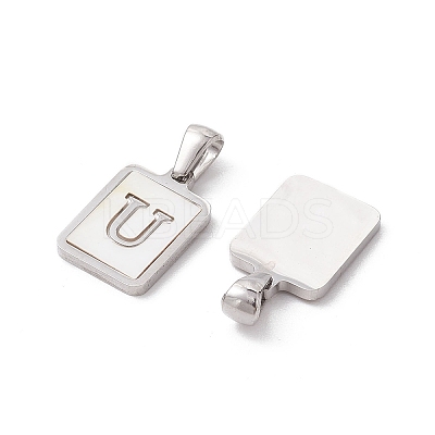 304 Stainless Steel Pave Shell Pendants STAS-G327-01P-U-1