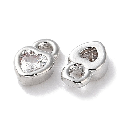 Rack Plating Brass Micro Pave Cubic Zirconia Pendants KK-Z039-08P-1