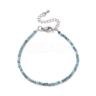 Natural Apatite Round Beaded Bracelets BJEW-JB09390-01-1