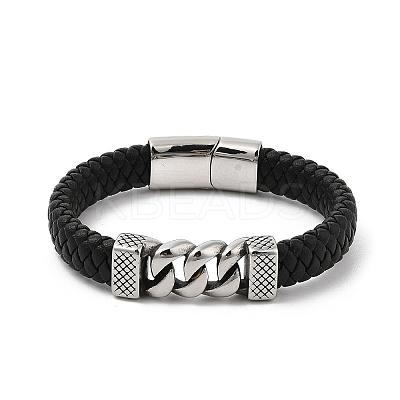 1Pc Braided Leather Cord Bracelets for Men BJEW-DJ0001-13-1