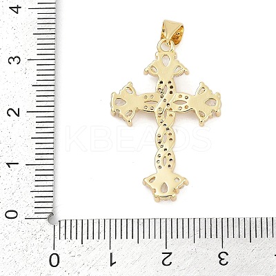 Brass Micro Pave Clear Cubic Zirconia Pendants KK-G522-51G-01-1