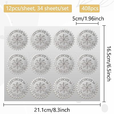34 Sheets Silver Foil Embossed PET Picture Sticker DIY-WH0528-001-1