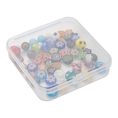 50Pcs 4 Style Handmade Lampwork Beads LAMP-FS0001-06-1