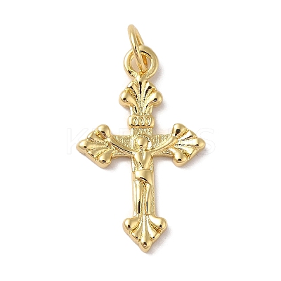 Rack Plating Brass & Cubic Zirconia Pendants KK-L216-054G-02-1