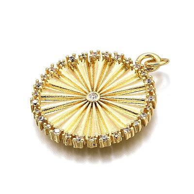 Rack Plating Brass Micro Pave Cubic Zirconia Pendants X-KK-K401-79G-1