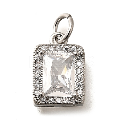 Brass Micro Pave Cubic Zirconia Pendants KK-U055-01P-03-1
