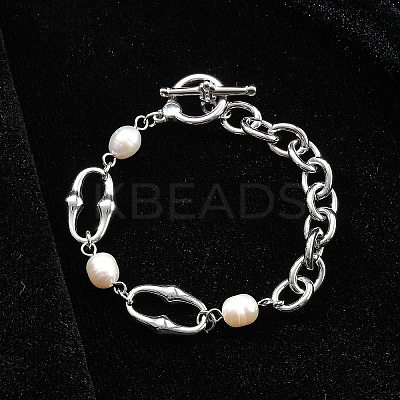Stainless Steel Cable Chains Link Bracelets BJEW-F485-02P-1
