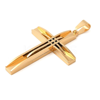 Ion Plating(IP) 304 Stainless Steel Cross Big Pendants STAS-I043-04G-1