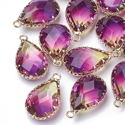 K9 Glass Imitation Tourmaline Pendants GLAA-Q069-02D-1