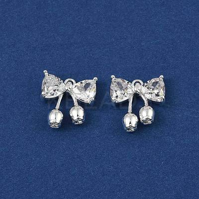 Brass Micro Pave Cubic Zirconia Charms KK-C155-07S-1