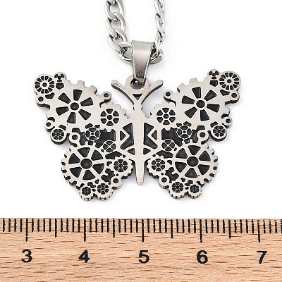 Punk Style 201 Stainless Steel Pendant Necklaces LS-NJEW-C066-06P-1