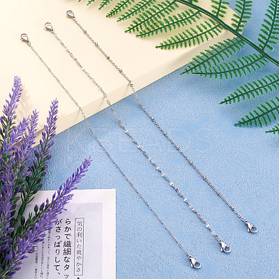 3Pcs 3 Styles 304 Stainless Steel Baseball Cap Chain Set AJEW-TA00027-1