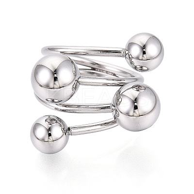Adjustable 304 Stainless Steel Cuff Rings STAS-T066-80P-1