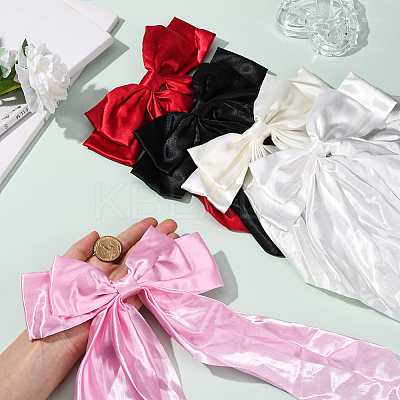 5Pcs 5 Colors Bowknot Polyester Hair Barrettes PHAR-SP0001-18B-1